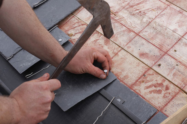 Nailing in roofing tiles